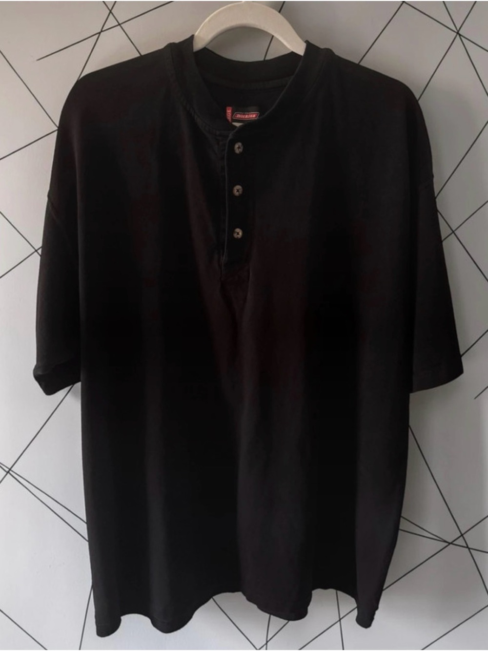 Dickies Heavyweight Black Short-Sleeve Henley Tee